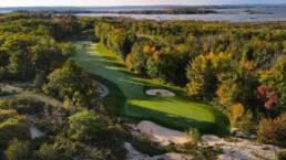 Muskoka golf green and Georgian bay