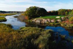 Georgian bay in front of Muskoka golf green
